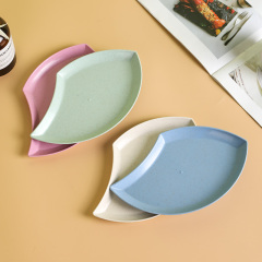 Wheat straw flower petal fish pattern plate, fruit plate, vegetable plate plate snack sauce plate platter