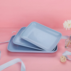 Wheat straw square plate household restaurant rice noodle dumpling plate, barbecue plate tray, plastic plate plate dinner set
