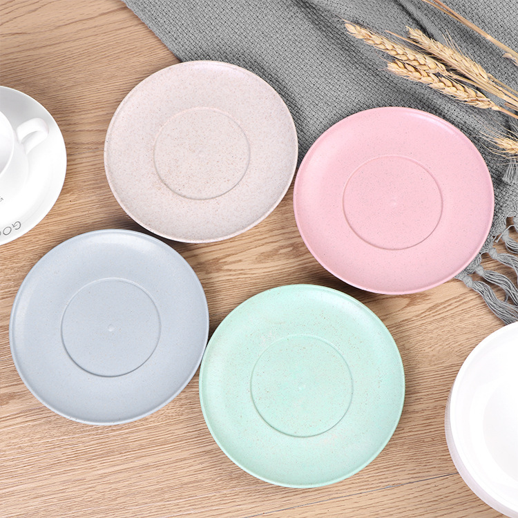 Wholesale Wheat Straw Dinner Plate, Wheat Fiber Cutlery Plate Family Plate Set, Camping Tableware Plate Children's Plate 15cm
