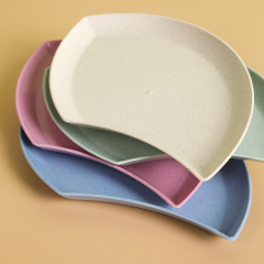 Wheat straw flower petal fish pattern plate, fruit plate, vegetable plate plate snack sauce plate platter