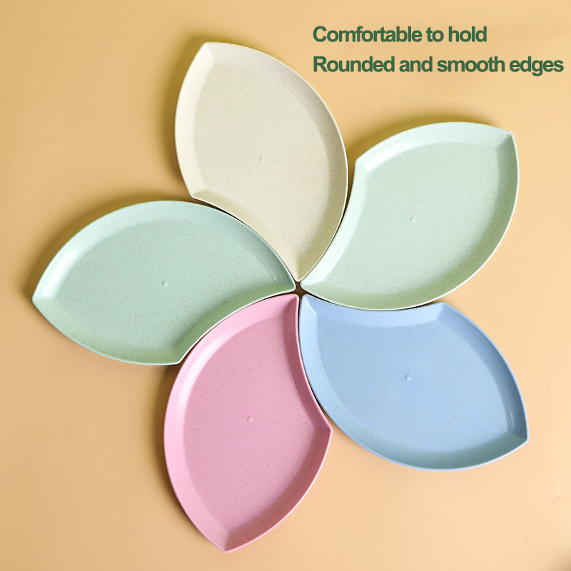 Wheat straw flower petal fish pattern plate, fruit plate, vegetable plate plate snack sauce plate platter