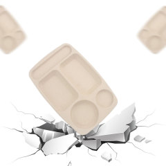 Wheat straw dinner plate Nordic four-color office workers students are convenient to carry tableware plate set dinner