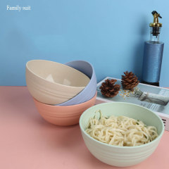 Wheat straw 6 inch household plastic rice instant noodle bowl Japanese soup bowl set gift small bowls