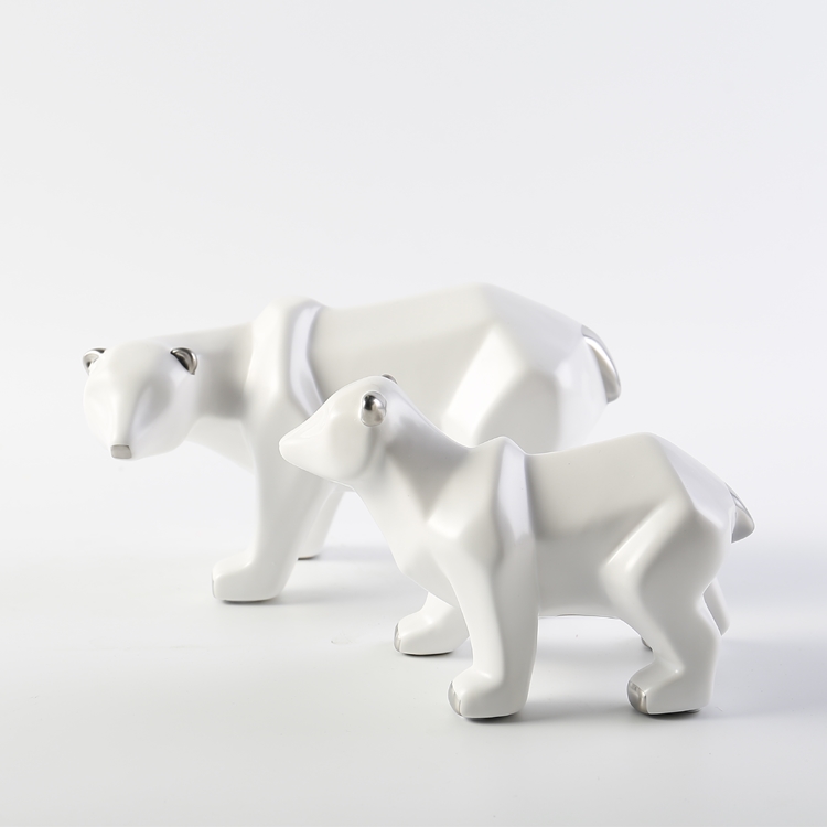 Nordic Style Ceramic Decorations Polar Bear Art Ornaments Modern Home Hotel Wedding Ornament Gift