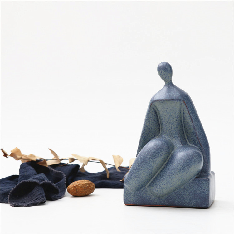 Nordic Minimalist Ceramic Decorations Human Sitting Posture Figurines Art Ornaments Home Hotel Wedding Ornament Gift