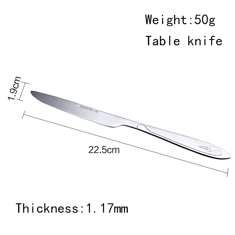 Sales promotion Stainless Steel Cutlery set in Silver Mirror Polished color knife