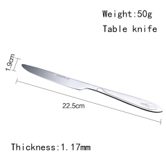 Sales promotion Stainless Steel Cutlery set in Silver Mirror Polished color knife