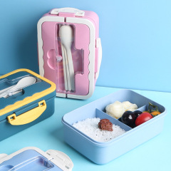 Wheat straw portable microwave-heated and insulated lunch box portable with lid sealed student fast food lunch box