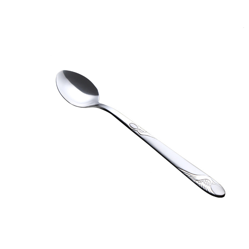Reusable mirror polish silver color spoon stainless steel ice spoons scoops with long handle