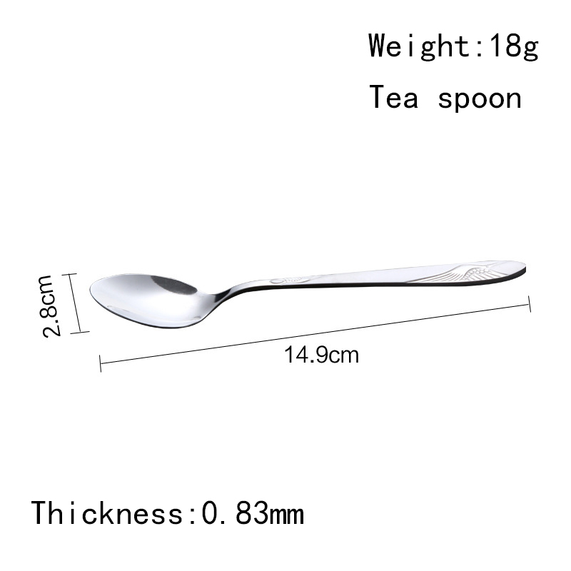 Reusable mirror polish silver spoon stainless steel dessert tea spoons scoops