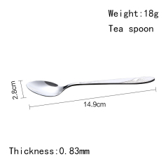 Reusable mirror polish silver spoon stainless steel dessert tea spoons scoops