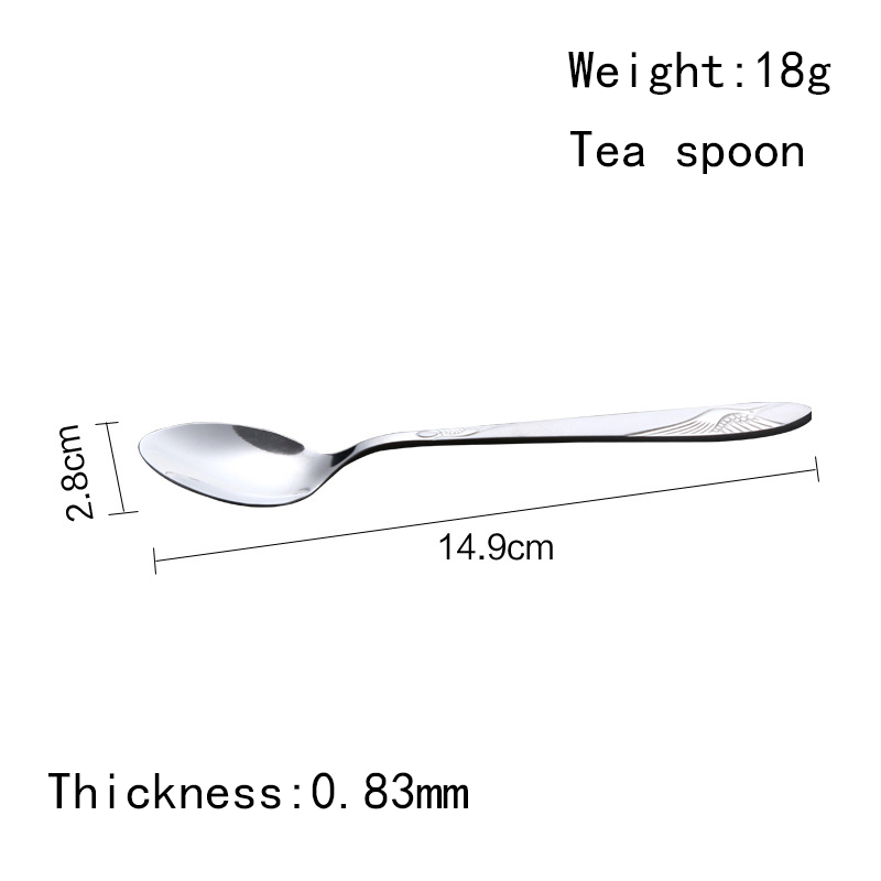Reusable mirror polish silver spoon stainless steel dessert tea spoons scoops