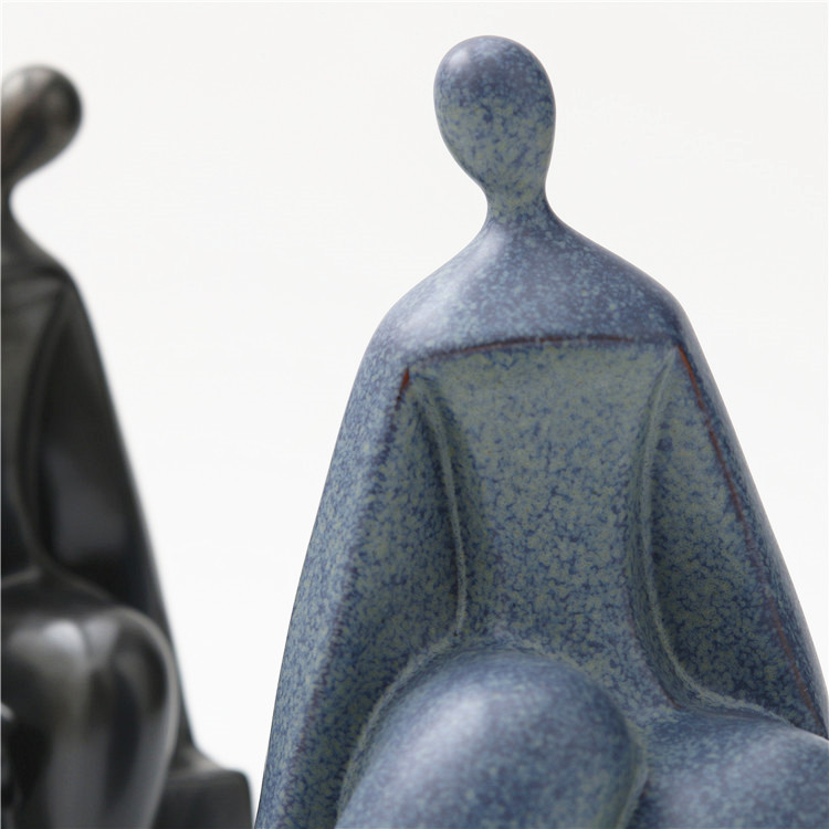 Nordic Minimalist Ceramic Decorations Human Sitting Posture Figurines Art Ornaments Home Hotel Wedding Ornament Gift