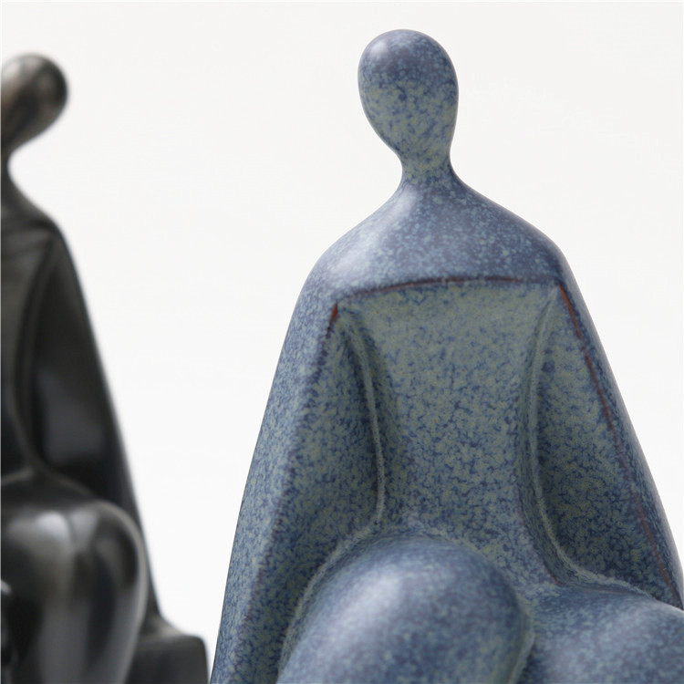 Nordic Minimalist Ceramic Decorations Human Sitting Posture Figurines Art Ornaments Home Hotel Wedding Ornament Gift