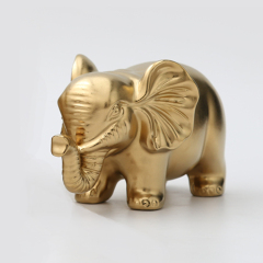 Luxury Gold Plated Small Elephant Statue Art Ornaments Ceramic Decorations Modern Home Hotel Wedding Ornament Gift