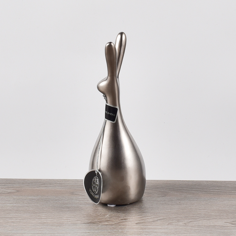 European Style Rabbit Sculpture Ceramic Ornaments Living Room Decoration Animal Statue Home Decoration Crafts Gift