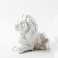 Unique Nordic Style White Lion Shape Art Ornaments Gift Animal Ceramic Home Hotel Wedding Decor Accessories
