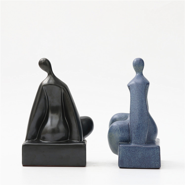 Nordic Minimalist Ceramic Decorations Human Sitting Posture Figurines Art Ornaments Home Hotel Wedding Ornament Gift
