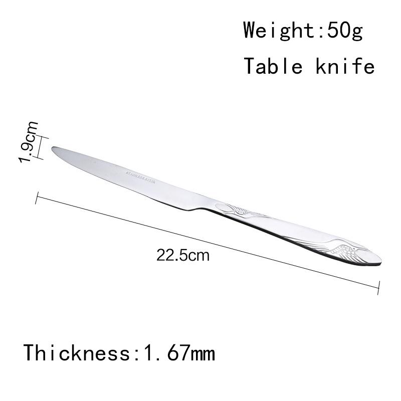 Mirror Polished Stainless steel dinner steak dessert knife set