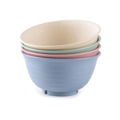 Japanese wheat straw round bowl household large rice bowl drop resistant plastic instant noodle bowl