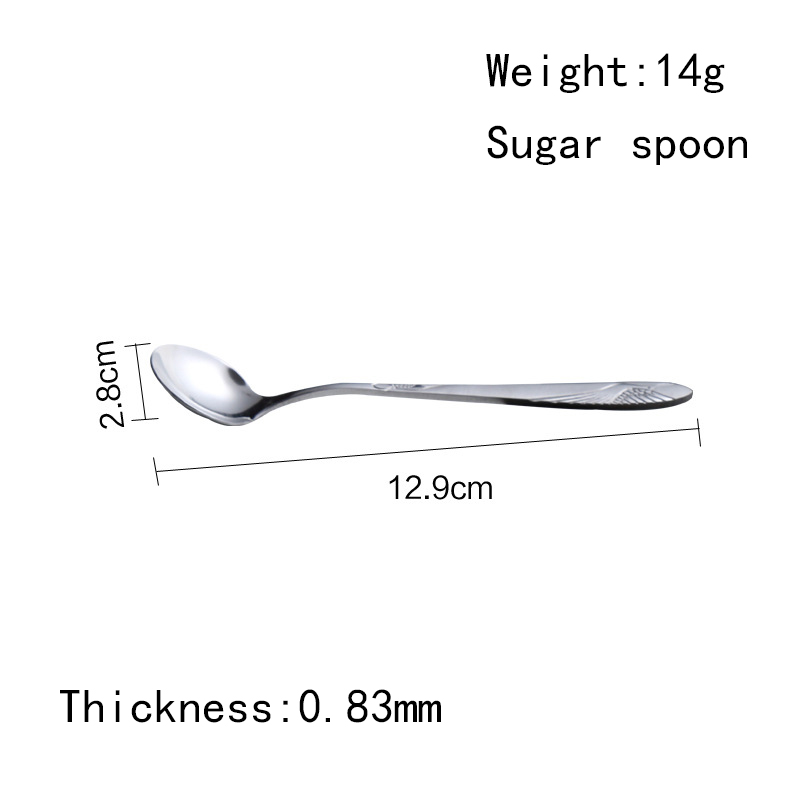 New design exquisite cutlery stainless steel dinnerware flatware set small sugar spoons