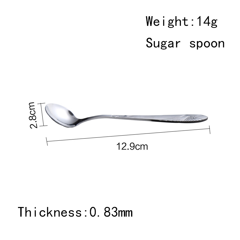 New design exquisite cutlery stainless steel dinnerware flatware set small sugar spoons