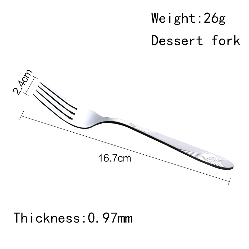 High Quality Party Silverware Cutlery Tableware Dessert Fork Set Stainless Steel Flatware Sets