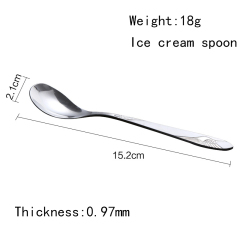 New design cutlery set stainless steel dinnerware flatware set ice cream spoons scoops