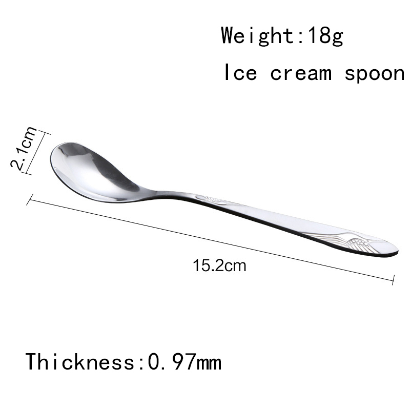 New design cutlery set stainless steel dinnerware flatware set ice cream spoons scoops