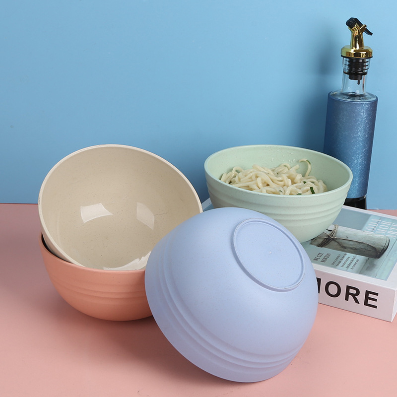 Wheat straw 6 inch household plastic rice instant noodle bowl Japanese soup bowl set gift small bowls