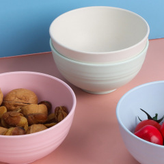 Wheat straw large capacity children adults wheat fragrant rice noodle soup gifts household tableware bowl set