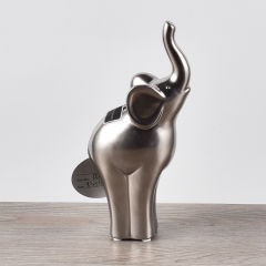 Modern Style Ceramic Decorations Elephant Statue Silver Animal Ornaments Gift Crafts Home Hotel Wedding Decoration