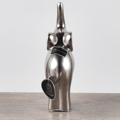 Modern Style Ceramic Decorations Elephant Statue Silver Animal Ornaments Gift Crafts Home Hotel Wedding Decoration