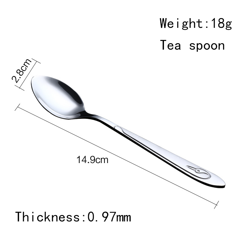 Household stainless steel silverware afternoon tea spoon in cutlery set