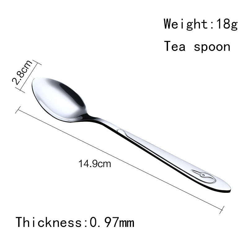 Household stainless steel silverware afternoon tea spoon in cutlery set