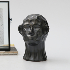 Modern Classic Black Head statue Art Ornaments Gift Ceramic Home Hotel Wedding Decor Accessories