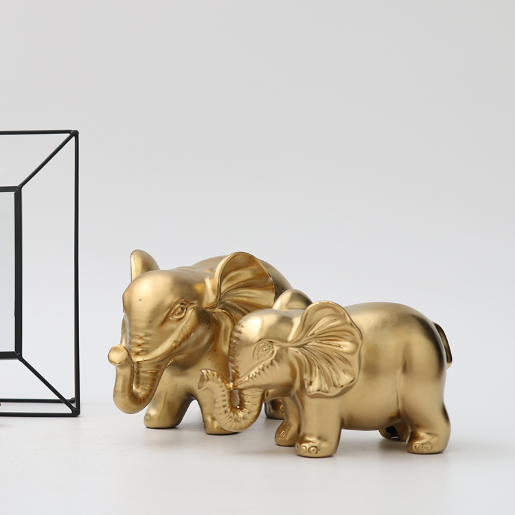 Modern Luxury Gold Plated Elephant statue Art Ornaments Gift Home Hotel Wedding Decor Accessories