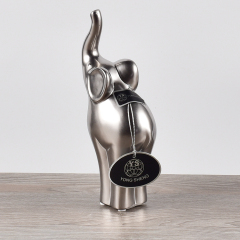 Modern Style Ceramic Decorations Elephant Statue Silver Animal Ornaments Gift Crafts Home Hotel Wedding Decoration