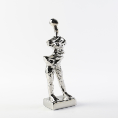 Modern Luxury Ceramic Decorations Figure Statue Art Ornaments Unique Silver Home Hotel Wedding Ornament Gift