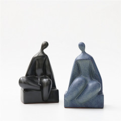 Nordic Minimalist Ceramic Decorations Human Sitting Posture Figurines Art Ornaments Home Hotel Wedding Ornament Gift