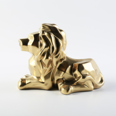 Unique Nordic Style White Lion Shape Art Ornaments Gift Animal Ceramic Home Hotel Wedding Decor Accessories