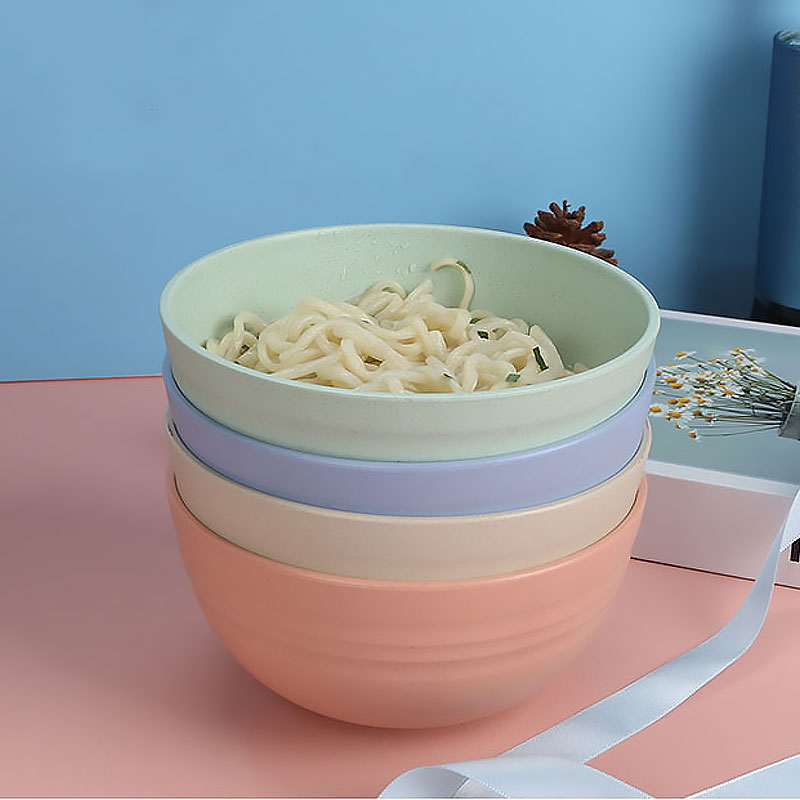 Wheat straw 6 inch household plastic rice instant noodle bowl Japanese soup bowl set gift small bowls