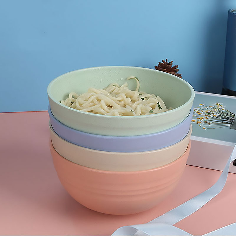 Wheat straw 6 inch household plastic rice instant noodle bowl Japanese soup bowl set gift small bowls