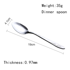 410 Stainless steel cutlery reusable mirror polish spoon stainless steel flatware dinner spoons set
