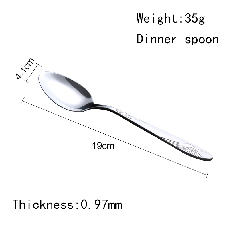 410 Stainless steel cutlery reusable mirror polish spoon stainless steel flatware dinner spoons set