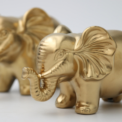 Luxury Gold Plated Small Elephant Statue Art Ornaments Ceramic Decorations Modern Home Hotel Wedding Ornament Gift