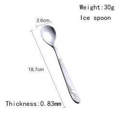 China new design stainless steel dinnerware flatware tableware small ice spoons set