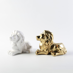 Unique Nordic Style White Lion Shape Art Ornaments Gift Animal Ceramic Home Hotel Wedding Decor Accessories