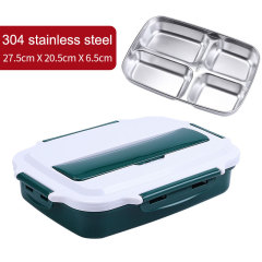 304 stainless steel student compartment insulation lunch box set meal portable office worker lunch box lunch box