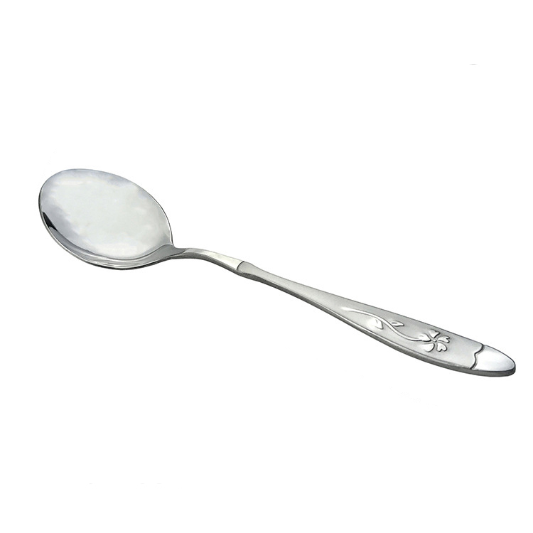 Chinese custom decorative pattern brilliant flatware stainless steel silverware set cutlery spoon for wedding hotel home